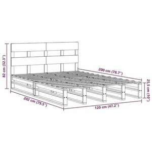 vidaXL fehér tömör fenyőfa ágy matrac nélkül 120 x 200 cm kép