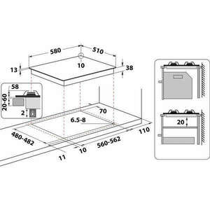 Whirlpool TKRL 661 NB beépíthető gáz főzőlap kép