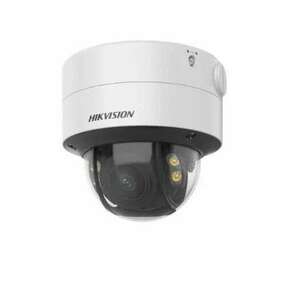 IP megfigyelő kamera Dome ColorVu 4 MP 2.8-12 mm motoros fehér fény 40 m PoE slot kártya mikrofon Hikvision DS-2CD2747G2T-LZSC kép