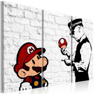 Mario Bros (Banksy) 60x40 - vászonkép kép