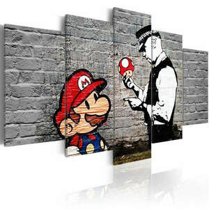 Super Mario Mushroom Cop (Banksy) 100x50 - vászonkép kép