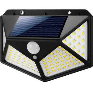 Mozgás- és szürkületérzékelős, 100 LED-es napelemes kültéri lámpa (BB-10720) kép