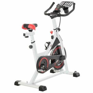 Homcom fitnesz kerékpár, 7 szint, LCD kijelző, 103 x 53 x 110-114 cm, fehér-fekete kép