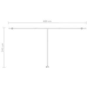 vidaXL kék-fehér automata szélérzékelős és LED-es napellenző 600x350cm kép