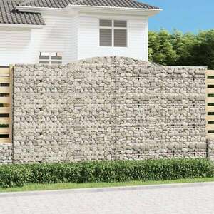 vidaXL 15 db íves horganyzott vas gabion kosár 400x30x220/240 cm kép