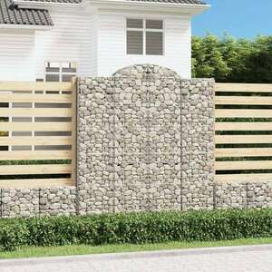 vidaXL 18 db íves horganyzott vas gabion kosár 200x30x220/240 cm kép