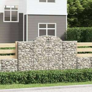 vidaXL 40 db íves horganyzott vas gabion kosár 200x30x120/140 cm kép