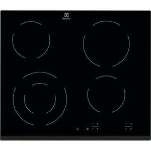 Electrolux EHF6241FOK Beépíthető kerámia főzőlap, 60 cm, 4 főzőzóna, Automata kikapcsolás. Fekete kép