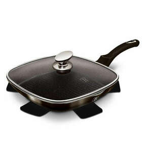 Tigaie grill cu capac, din aluminiu forjat si marmura, Berlinger Haus, BH 6612, dimensiune 28 cm, negru kép