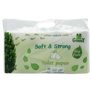 Toalettpapír 3 rétegű kistekercses 100% cellulóz 8 tekercs/csomag soft & strong_greeny kép