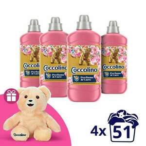 Coccolino Honeysuckle & Sandalwood Öblítő koncentrátum 204 mosás (4x1275ml) + Ajándék Coccolino Maci kép