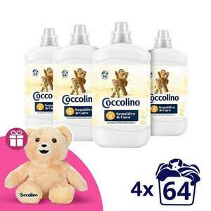 Coccolino Sensitive Almond Öblítő koncentrátum 256 mosás (4x1600ml) + Ajándék Coccolino Maci kép