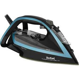 Iron Tefal Turbo Anti-Calc FV5695E1, 3000 W, gőzsugár 270 g/perc, változó gőz 0-50 g/perc, víztartály 300 ml, Durilium AirGlide Autoclean alap, vízkő gyűjtő, automatikus leállító, fekete/kék kép