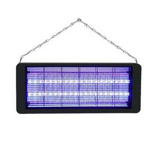 Rovar-, szúnyog- és légyirtó készülék, 2 LED ultraibolya csővel 40W, 200 m2 felületre, padlóra vagy mennyezetre szerelhető, 56 x 5, 5 x 24 CM, Fekete színű kép