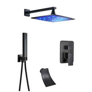 Zuhanycsap szett, Blackswan, M3.6 LED típus, antik fekete modell, mérete 40 cm kép