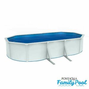 Pontaqua Family Pool ovális 6, 1x3, 6x1, 2 fehér, 0, 4mm PVC fólia, 2 gégecső, szkimmerrel, befúvóval kép