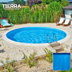 TIERRA BLUE POOL süllyesztett kör medence 3, 0 x 1, 5 m , kék fóliával kép