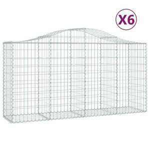 6 db íves horganyzott vas gabion kosár 200 x 50 x 100/120 cm kép