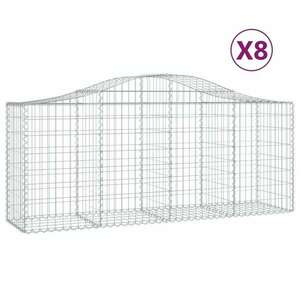 8 db íves horganyzott vas gabion kosár 200x50x80/100 cm kép