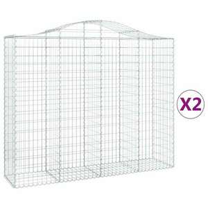 vidaXL íves horganyzott vas gabion kosár 200x50x160/180 cm kép