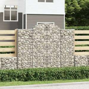 vidaXL 11 db íves horganyzott vas gabion kosár 200x50x160/180 cm kép