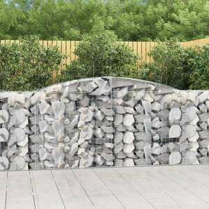 vidaXL 10 db íves horganyzott vas gabion kosár 400x50x100/120 cm kép