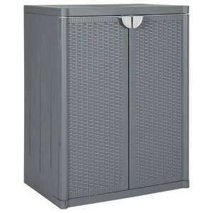 vidaXL szürke PP rattan kerti tárolószekrény 65 x 45 x 88 cm kép