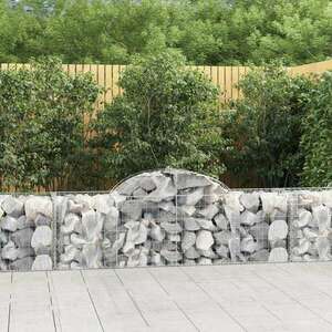 vidaXL 18 db íves horganyzott vas gabion kosár 200x50x60/80 cm kép