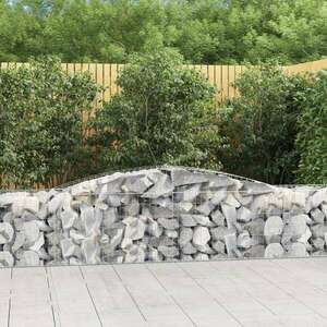 vidaXL 10 db íves horganyzott vas gabion kosár 400x50x60/80 cm kép