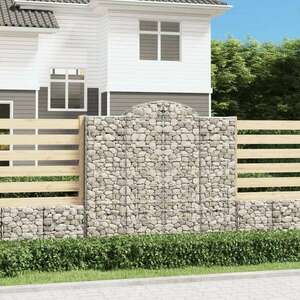 vidaXL 8 db íves horganyzott vas gabion kosár 200x50x180/200 cm kép