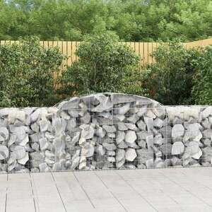 vidaXL 11 db íves horganyzott vas gabion kosár 300x50x80/100 cm kép