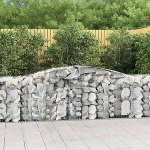 vidaXL 25 db íves horganyzott vas gabion kosár 400x50x80/100 cm kép