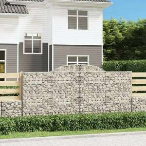 vidaXL 12 db íves horganyzott vas gabion kosár 300x30x140/160 cm kép