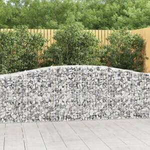 vidaXL 15 db íves horganyzott vas gabion kosár 400x50x80/100 cm kép