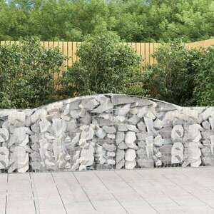 vidaXL 20 db íves horganyzott vas gabion kosár 400x30x80/100 cm kép