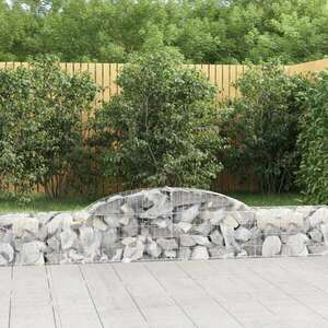 vidaXL 15 db íves horganyzott vas gabion kosár 300x30x40/60 cm kép