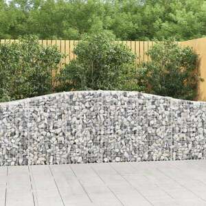 vidaXL 25 db íves horganyzott vas gabion kosár 400x30x80/100 cm kép