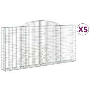 5 db íves horganyzott vas gabion kosár 300x30x140/160 cm kép