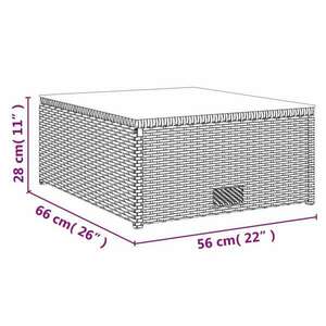 vidaXL 4-részes fekete polyrattan kerti bútorszett párnákkal kép