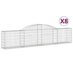 8 db íves horganyzott vas gabion kosár 300x30x60/80 cm kép