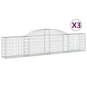 3 db íves horganyzott vas gabion kosár 300x30x60/80 cm kép