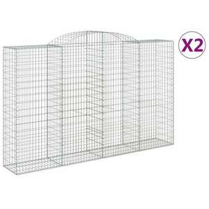 2 db íves horganyzott vas gabion kosár 300x50x180/200 cm kép