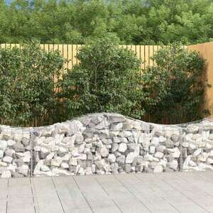 vidaXL 3 db íves horganyzott vas gabion kosár 200x50x60/80 cm kép