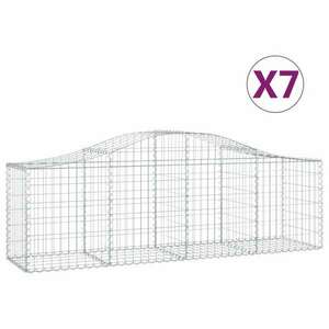 7 db íves horganyzott vas gabion kosár 200x50x60/80 cm kép