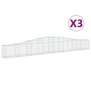 3 db íves horganyzott vas gabion kosár 400x30x40/60 cm kép