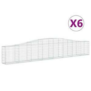 6 db íves horganyzott vas gabion kosár 400x30x60/80 cm kép