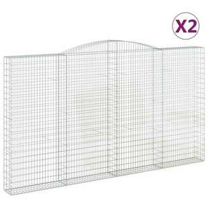 2 db íves horganyzott vas gabion kosár 400x30x220/240 cm kép