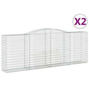 2 db íves horganyzott vas gabion kosár 400x50x140/160 cm kép