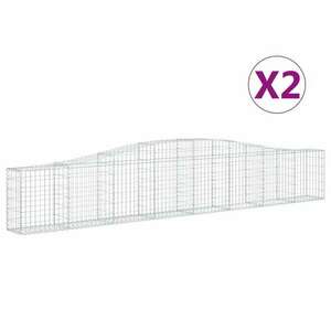 2 db íves horganyzott vas gabion kosár 400x30x60/80 cm kép