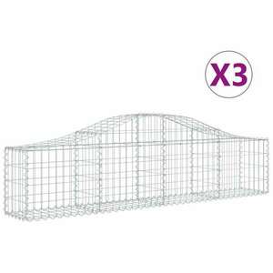 3 db íves horganyzott vas gabion kosár 200x30x40/60 cm kép